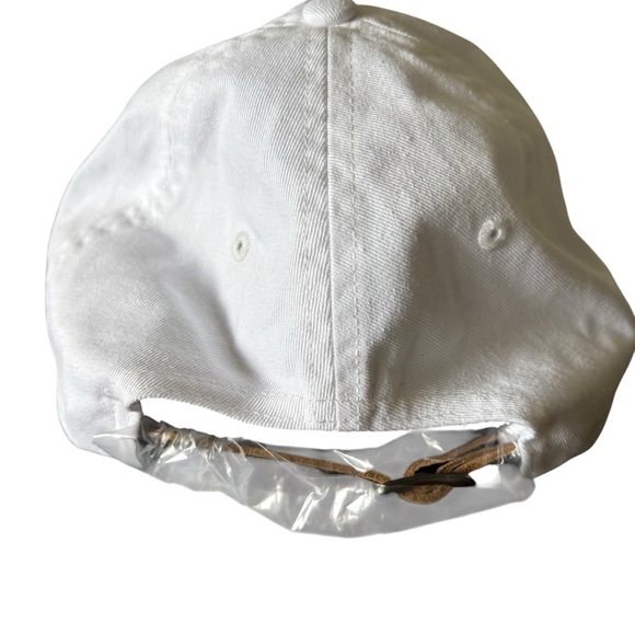 🆕 Polo Ralph Lauren White Triple Pony Hat Adjustable Brown Leather strap OS - Picture 4 of 6